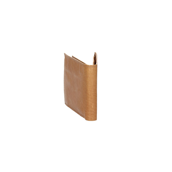 Geldbörse Querformat mit Klappe in Cognac aus Leder - leder-accessoires.com