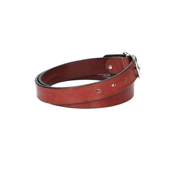Ledergürtel 30mm in Rot mit Strass-Schließe in Silber - leder-accessoires.com