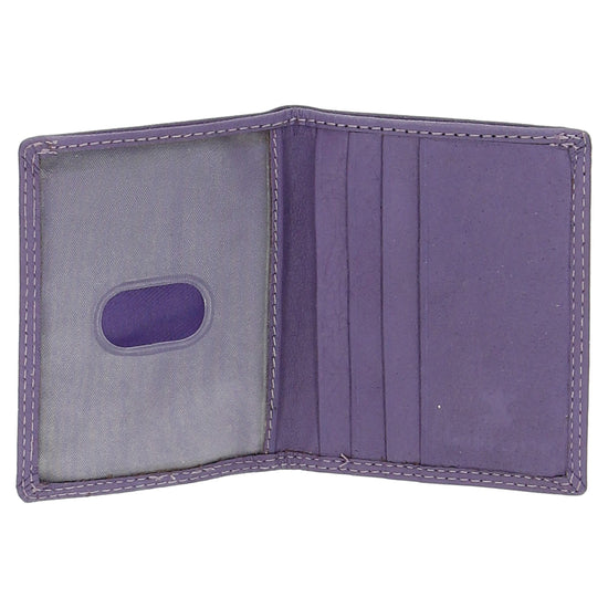 Kartenetui 8x10cm aus Leder in Lila und RFID-Schutz - leder-accessoires.com