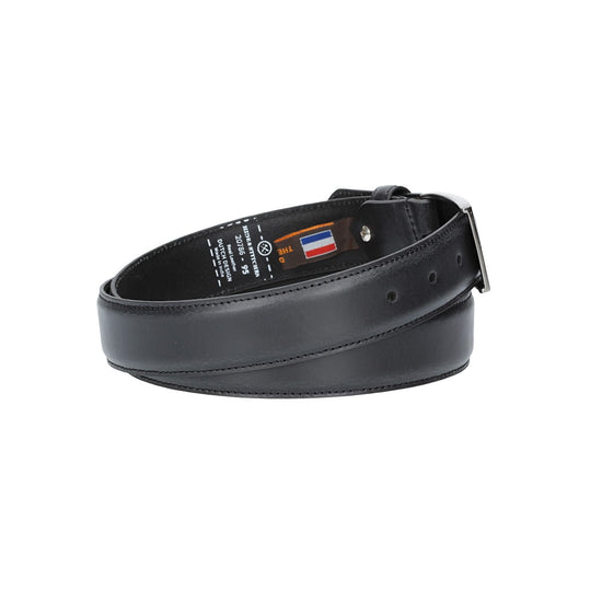Herren-|Anzugsgürtel 35mm in Schwarz abgenäht aus Vollrindleder bombiert - leder-accessoires.com