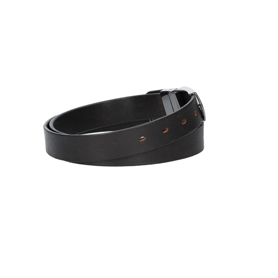 Ledergürtel Schwarz 30mm mit Koppelschließe in glänzend Schwarz - leder-accessoires.com