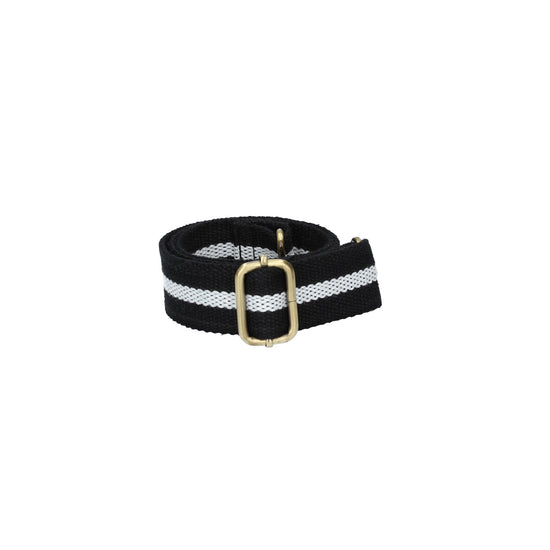 Taschenriemen|Wechselriemen in Schwarz Weiss mit Karabiner Gold - leder-accessoires.com
