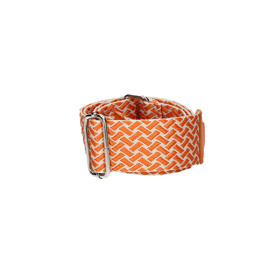 Taschenriemen|Wechselriemen Orange mit Karabiner Silber - leder-accessoires.com