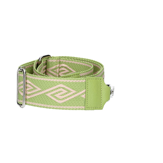 Taschenriemen|Wechselriemen in Grün Raute mit Karabiner Silber - leder-accessoires.com
