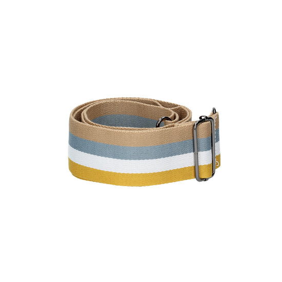Taschenriemen|Wechselriemen gestreift mit Karabiner Schwarz - leder-accessoires.com