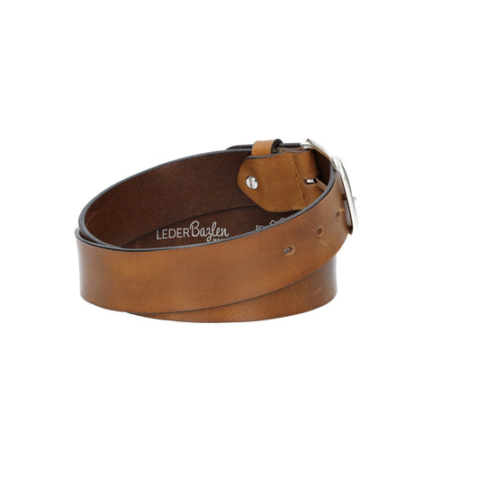 Ledergürtel Gelb|Ocker 40mm mit Dornschließe in Silber - leder-accessoires.com