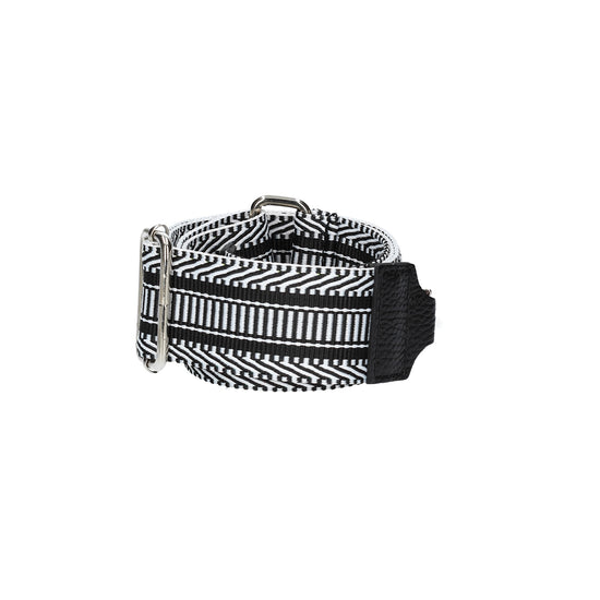 Taschenriemen|Wechselriemen in Schwarz| Weiß mit Karabiner Silber - leder-accessoires.com