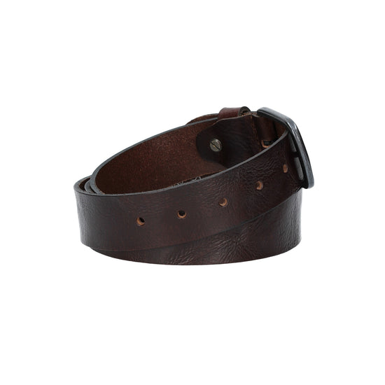 Herren-|Anzugsgürtel 35mm in Braun mit schwarzer Schließe aus Leder - leder-accessoires.com