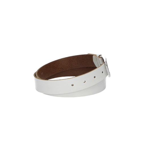 Ledergürtel Weiß 30mm mit Dornschließe in Silber - leder-accessoires.com