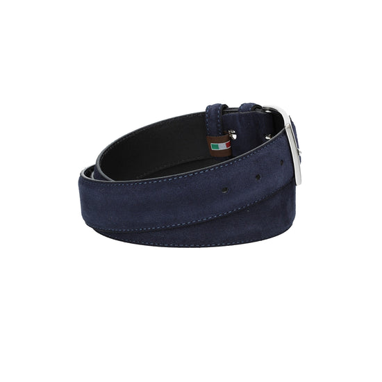 Herren-|Anzugsgürtel 35mm Nappa abgenäht in Dunkelblau aus Leder - leder-accessoires.com