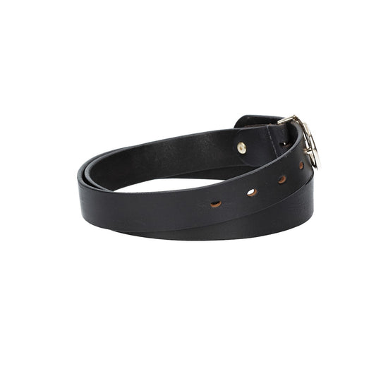 Ledergürtel 30mm in Schwarz mit GG-Schließe in Light Gold - leder-accessoires.com