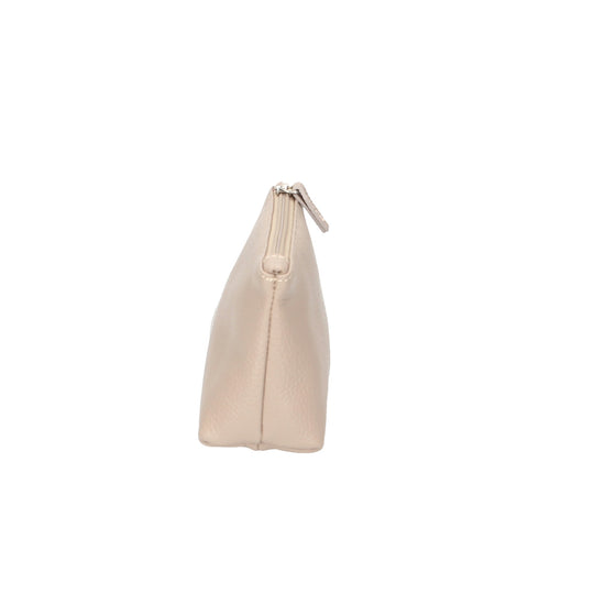 Kosmetiktasche| Kulturbeutel Maxima 18x7x11cm in Taupe aus Leder - leder-accessoires.com