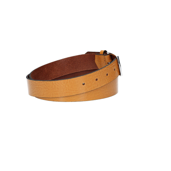 Ledergürtel Hellbraun 30mm mit Dornschließe in Silber - leder-accessoires.com