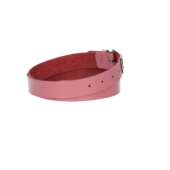 Ledergürtel 30mm in Hellrosa mit Dornschließe in Silber - leder-accessoires.com