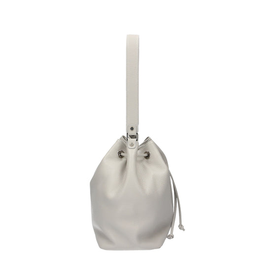 Beuteltasche 26x15x25cm in Hellgrau|Perla aus Leder - leder-accessoires.com