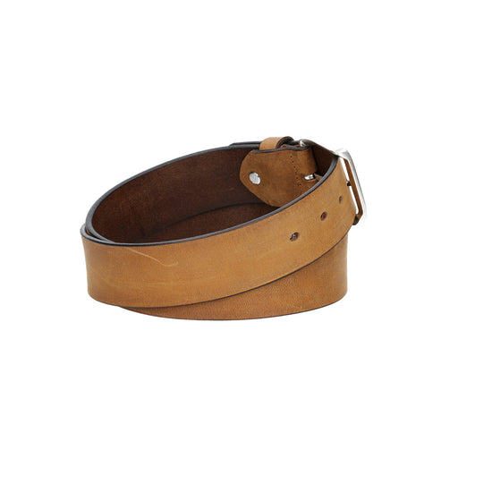Ledergürtel Gelb|Ocker 40mm mit Dornschließe in Silber - leder-accessoires.com