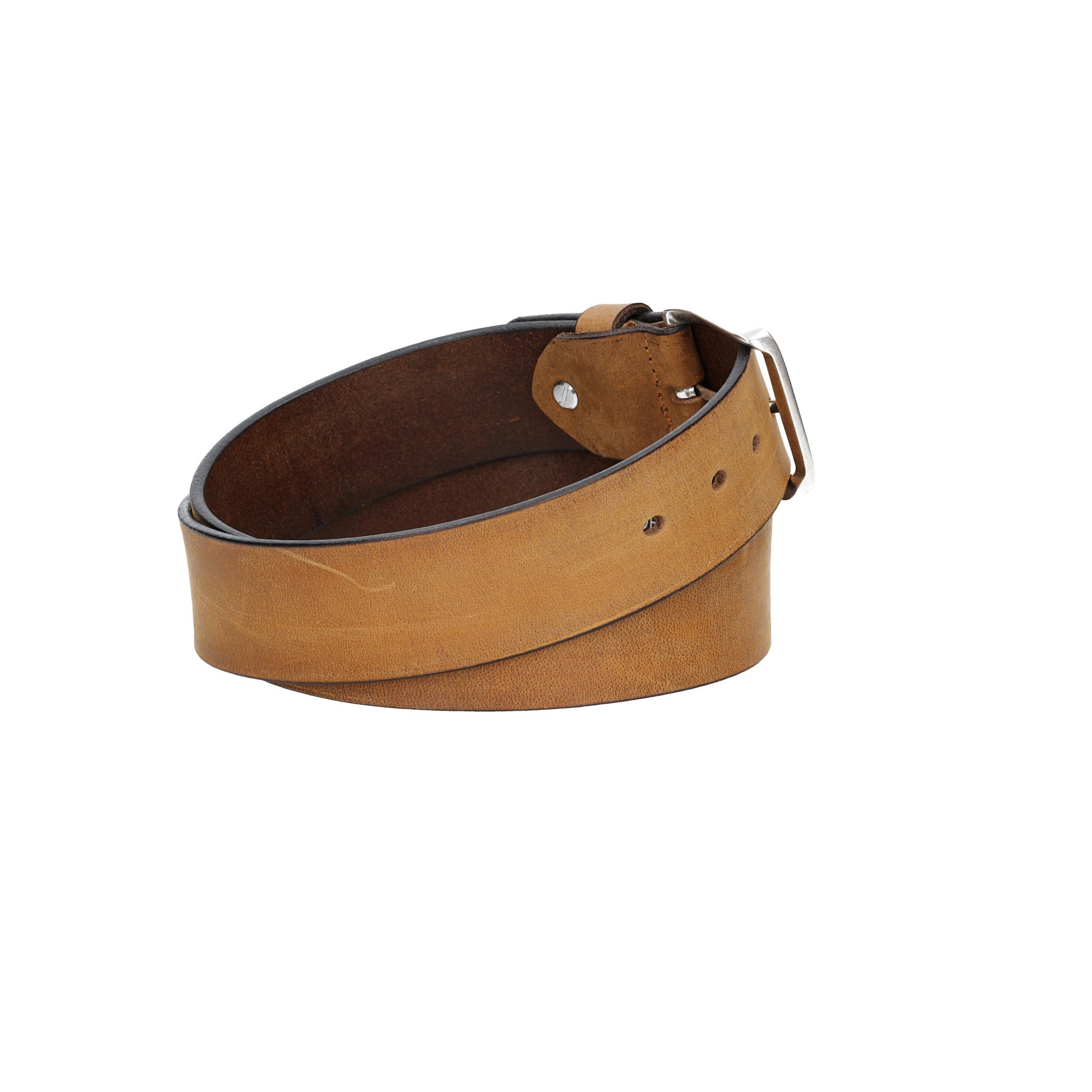 Ledergürtel Gelb|Ocker 40mm mit Dornschließe in Silber - leder-accessoires.com