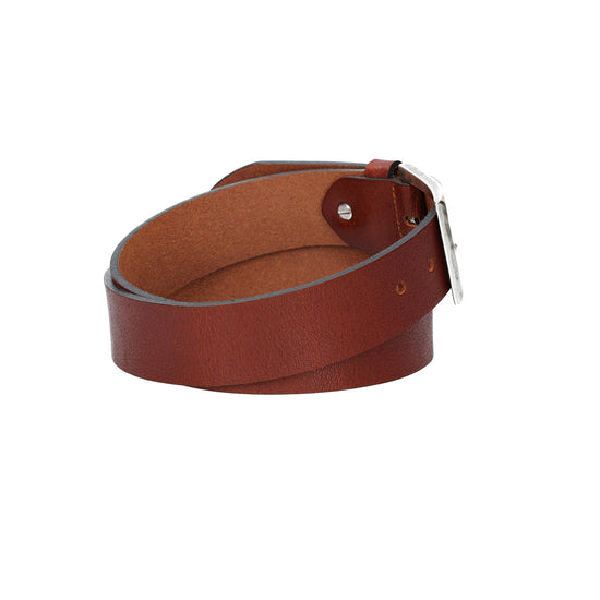 Ledergürtel|Albbüffel in Cognac 40mm mit Dornschließe in Silber - leder-accessoires.com