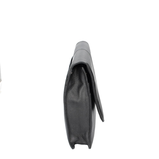 Schreib-|Dokumentenmappe A4 in Schwarz mit Überschlag - leder-accessoires.com