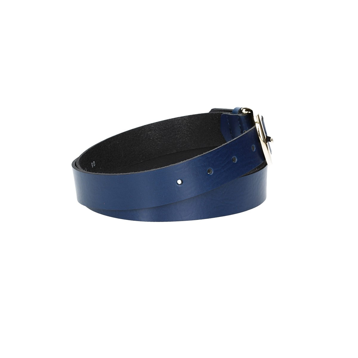 Ledergürtel 30mm in Blau mit Dornschließe in Gold - leder-accessoires.com