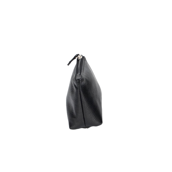 Kosmetiktasche| Kulturbeutel Maxima 18x7x11cm in Schwarz aus Leder - leder-accessoires.com