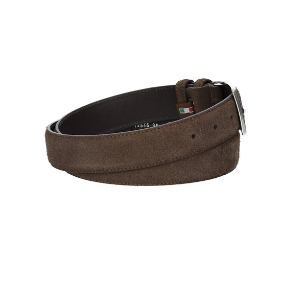 Herren-|Anzugsgürtel 35mm Nappa abgenäht in Braun aus Leder - leder-accessoires.com