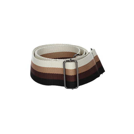 Taschenriemen|Wechselriemen in Braun gestreift mit Karabiner Silber - leder-accessoires.com