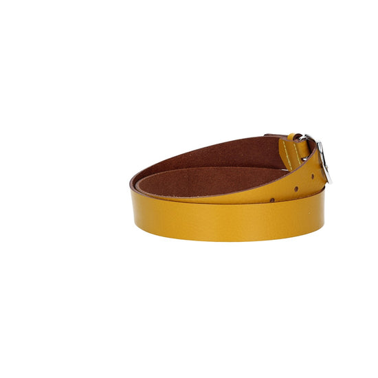 Ledergürtel 30mm in Gelb|Senfgelb mit Dornschließe in Silber - leder-accessoires.com