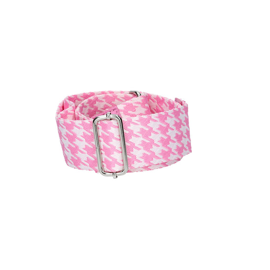 Taschenriemen|Wechselriemen in Pink Gemustert mit Karabiner Silber - leder-accessoires.com