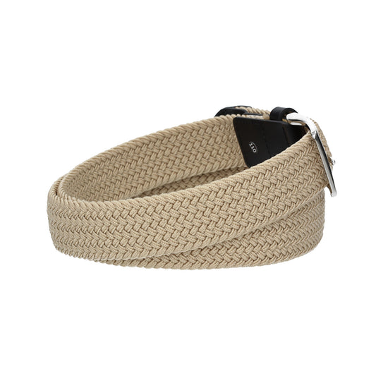 Stretchgürtel|Bandgürtel 35mm in Taupe|Beige mit Dornschließe und Lederspitze - leder-accessoires.com
