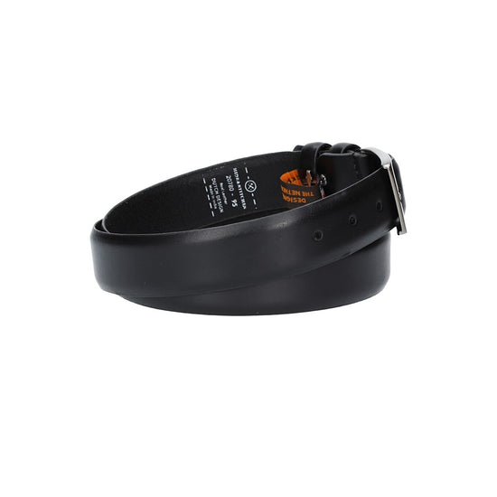 Herren-|Anzugsgürtel 35mm in Schwarz aus Vollrindleder bombiert - leder-accessoires.com