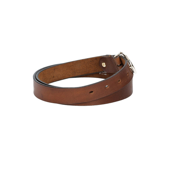 Ledergürtel 30mm in Braun mit GG-Schließe in Light Gold - leder-accessoires.com