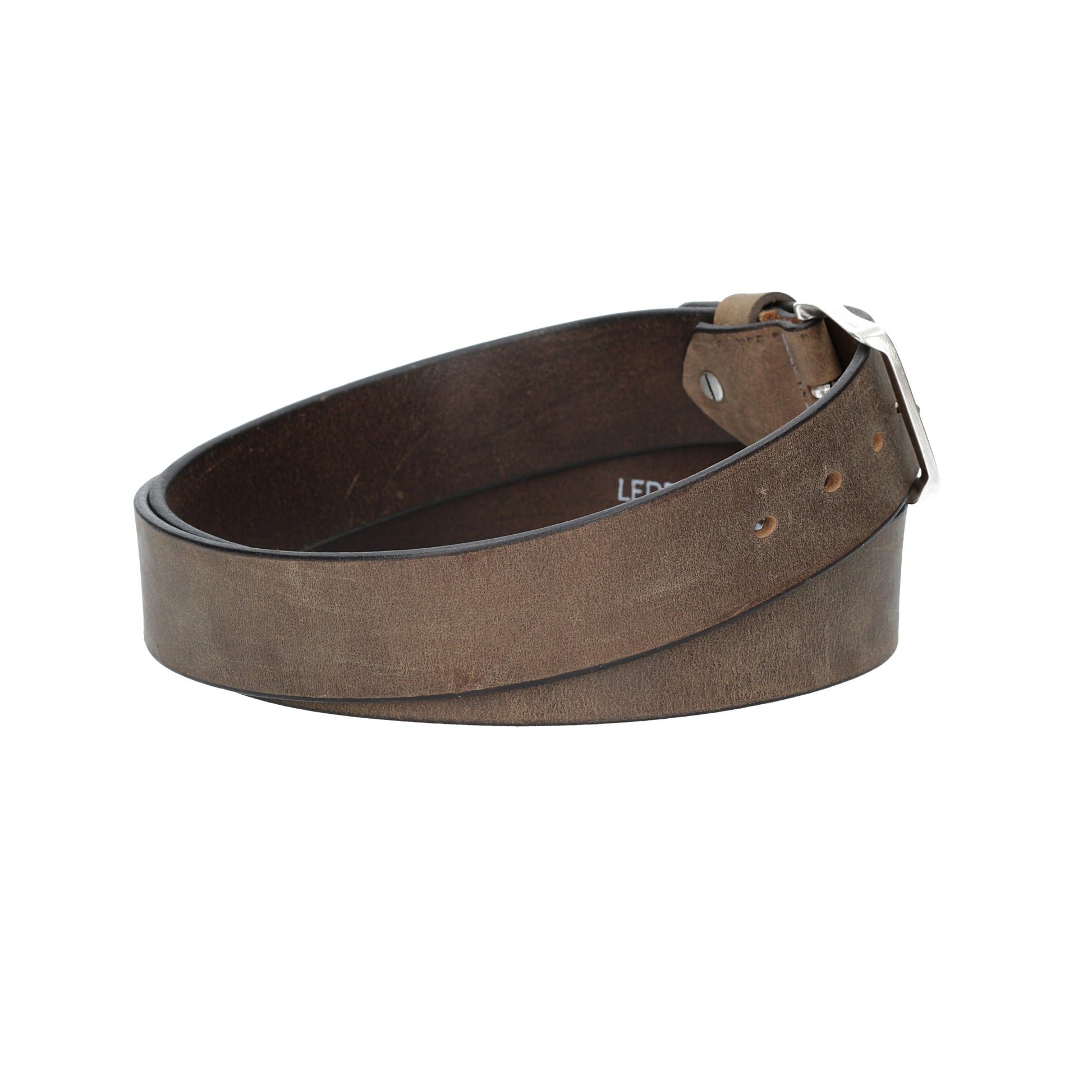 Ledergürtel Grau 40mm mit Dornschließe in Silber - leder-accessoires.com