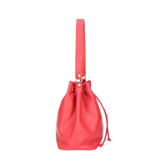 Beuteltasche 26x15x25cm in Rot aus Leder - leder-accessoires.com