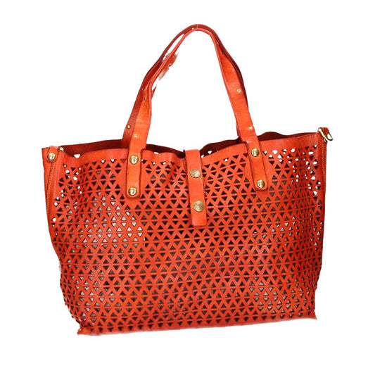 Campomaggi Ledershopper "Malibù“ in Orange mit Lochmuster - leder-accessoires.com