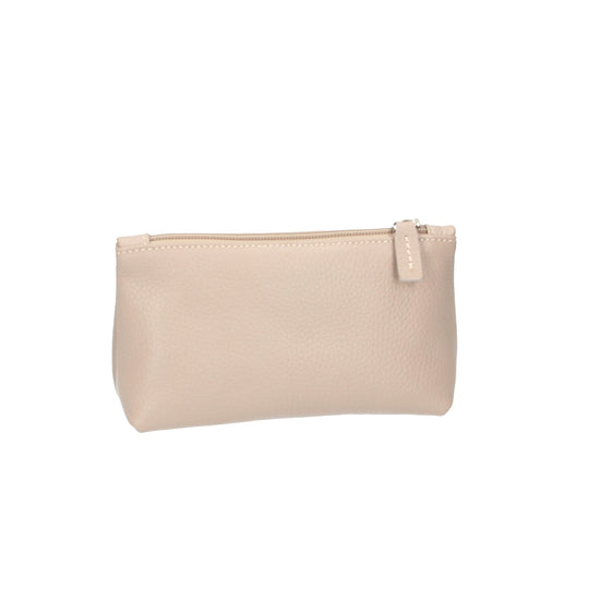 Kosmetiktasche| Kulturbeutel Maxima 18x7x11cm in Taupe aus Leder - leder-accessoires.com