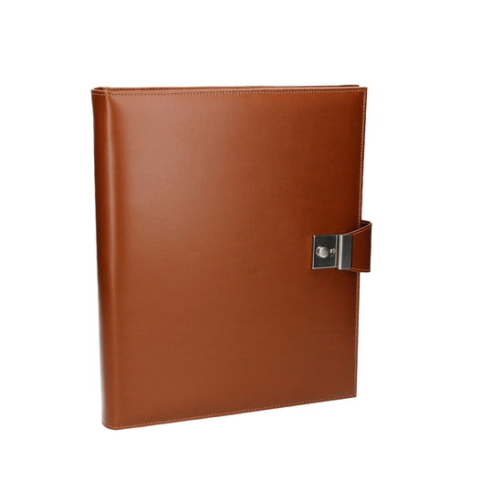 Dokumentenmappe Spezia 28x4x35cm in Cognac mit Steckschloss - leder-accessoires.com