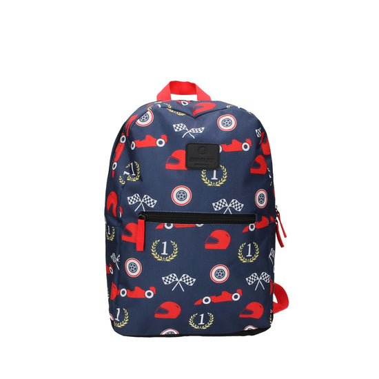 Kinderrucksack " Rennwagen " in Blau - leder-accessoires.com
