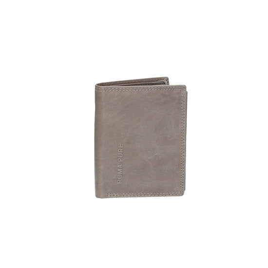 Geldbörse Hochformat mit Riegel in Hellgrau aus Leder - leder-accessoires.com