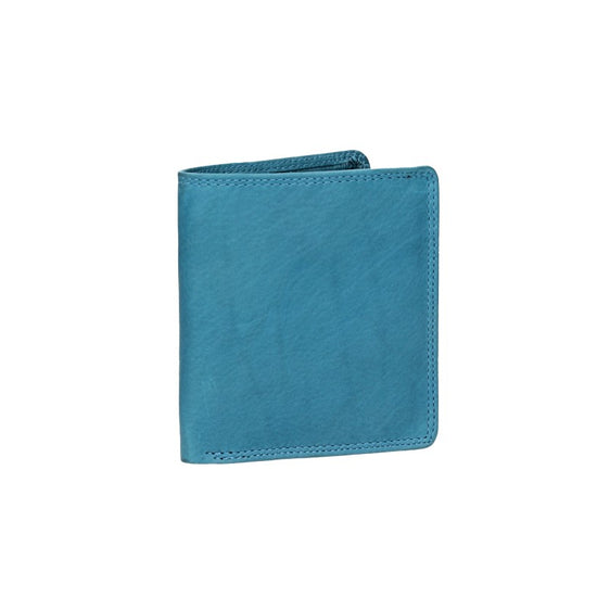 Geldbörse Hochformat klein in Türkis aus Leder - leder-accessoires.com