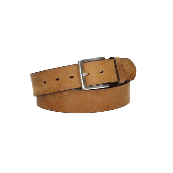 Ledergürtel Gelb|Ocker 40mm mit Dornschließe in Silber - leder-accessoires.com