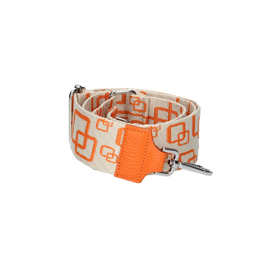 Taschenriemen|Wechselriemen Orange|Quadrat mit Karabiner Silber - leder-accessoires.com