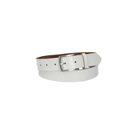 Ledergürtel Weiß 30mm mit Dornschließe in Silber - leder-accessoires.com