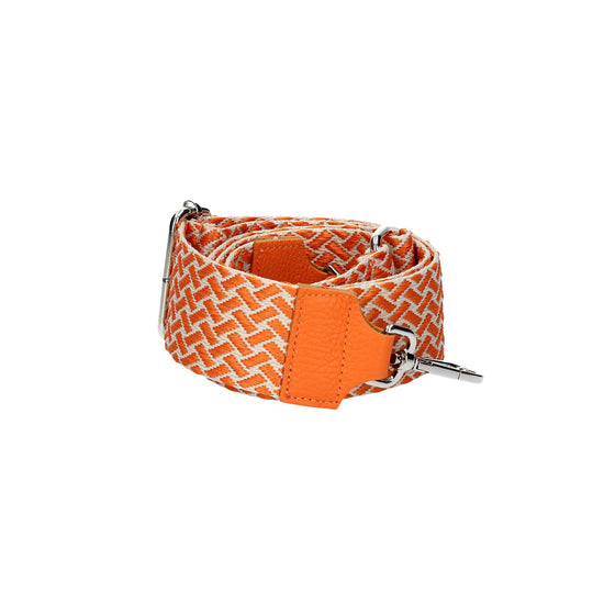 Taschenriemen|Wechselriemen Orange mit Karabiner Silber - leder-accessoires.com