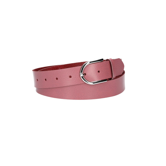 Ledergürtel 30mm in Hellrosa mit Dornschließe in Silber - leder-accessoires.com