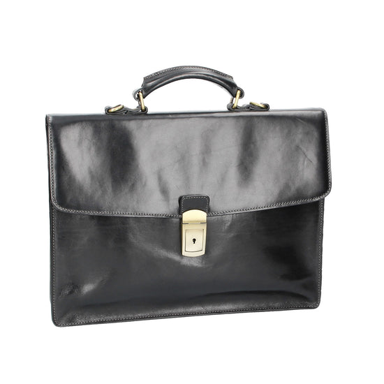 Business-| Dokumententasche 39x8x30cm in Schwarz - leder-accessoires.com
