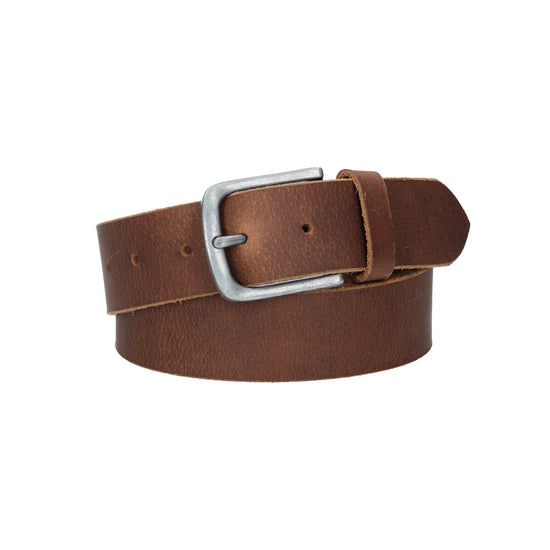 Ledergürtel 40mm Braun mit matter Dornschließe aus Leder - leder-accessoires.com