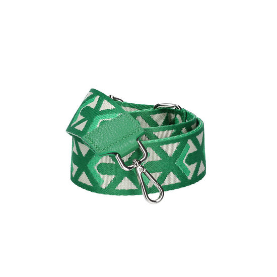 Taschenriemen|Wechselriemen in Dunkelgrün mit Karabiner Silber - leder-accessoires.com