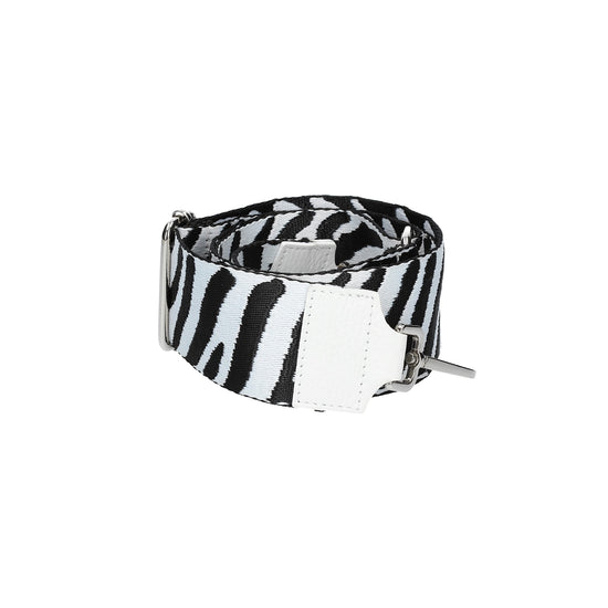 Taschenriemen|Wechselriemen Zebra mit Karabiner Silber - leder-accessoires.com