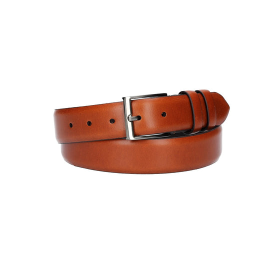 Herren-|Anzugsgürtel 35mm in Cognac aus Vollrindleder bombiert - leder-accessoires.com